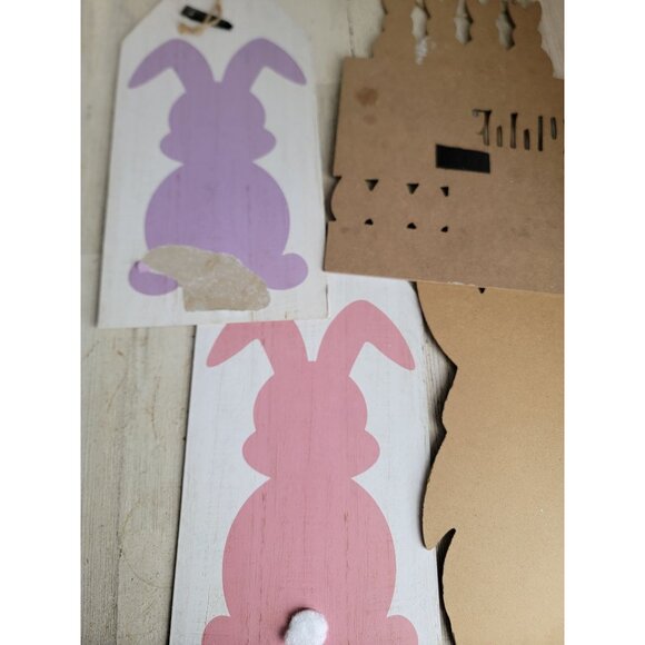 Bunny sign AS IS variety Easter home decor set peep jelly bean egg hunt - Picture 12 of 14